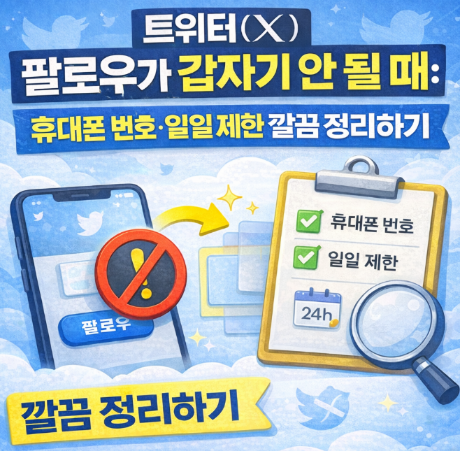 트위터(X) 팔로우가 갑자기 안 될 때