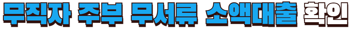 무직자 주부 무서류 소액대출 확인