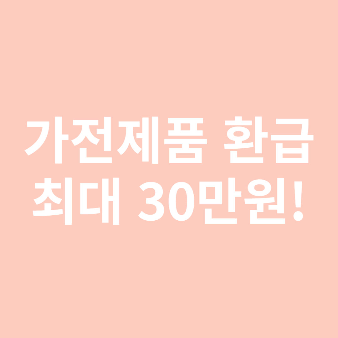 가전제품 환급 최대 30만원!
