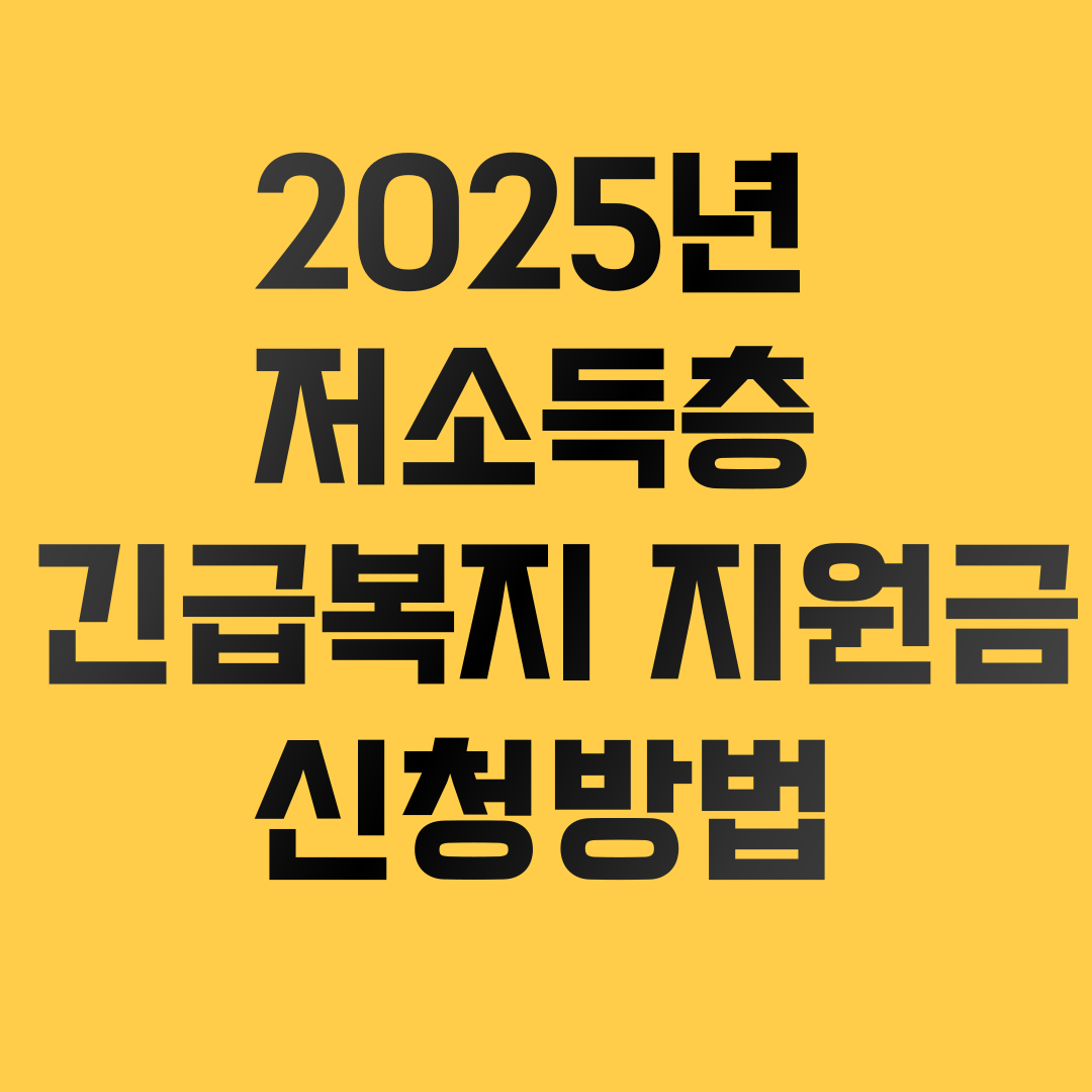 2025년 저소득층 긴급복지지원금