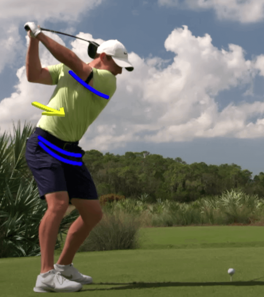 백스윙 탑 측면