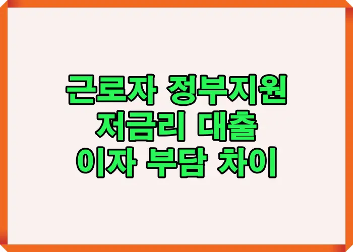 근로자 대상 정부지원 저금리 대출의 실제 금액 기준 이자 부담 차이를 한눈에 정리한 요약 썸네일 이미지