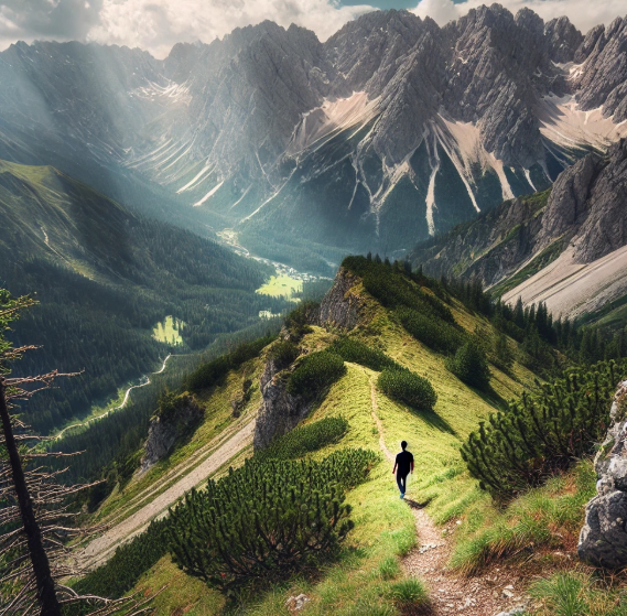 산 아래 마을을 내려다보는 꿈