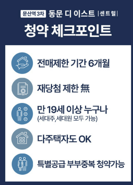 문산역3차 동문 디 이스트 센트럴아파트 입주자모집 공고문