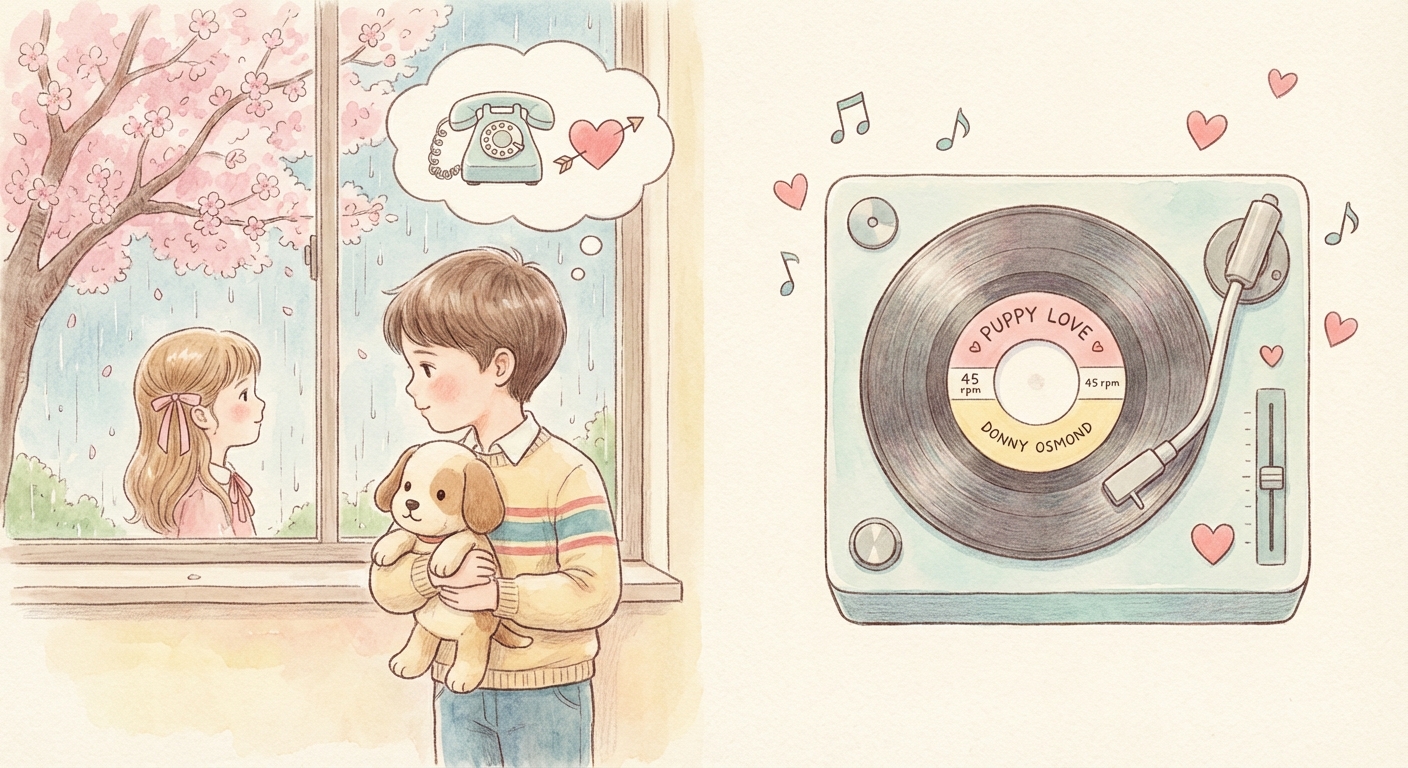 도니 오스몬드가 'Puppy Love'를 열창하며 아련한 표정을 짓고 있는 모습