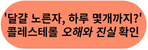 콜레스테롤 오해와 진실