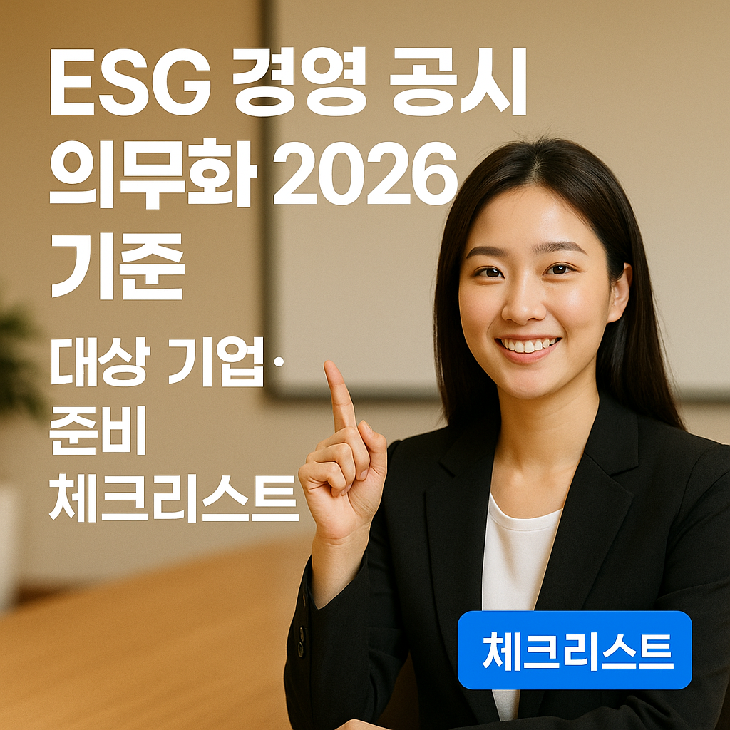 [ESG 경영 공시] 의무화 2026 기준 ｜ 대상 기업&middot;준비 체크리스트
