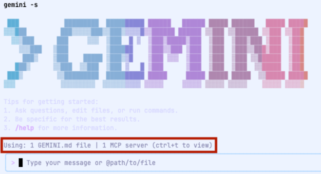 Gemini-cli MCP Toolkit 연동 확인