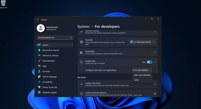 Windows 11이 macOS 및 Linux와 같은 Sudo 명령어를 도입(출처-windowslatest)
