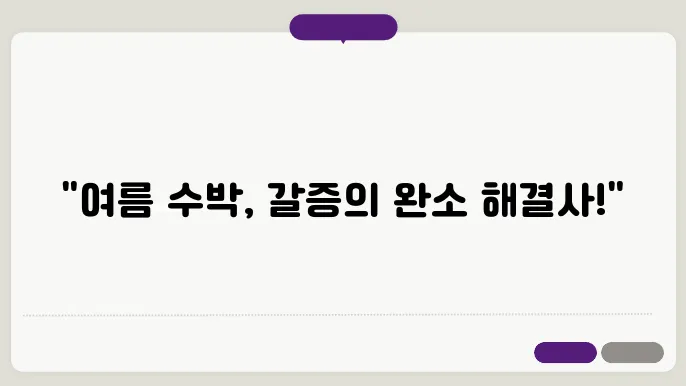 수박의 효능 : 여름철 달콤한 갈증 해소