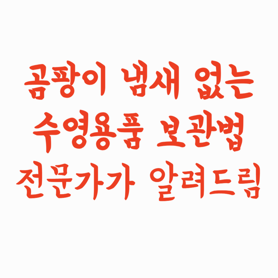 곰팡이·냄새 없는 수영용품 보관법, 전문가가 알려드립니다