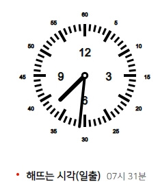 국내 일출 일몰 시간 조회 방법