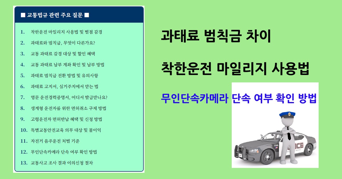 과태료와 범칙금의 차이