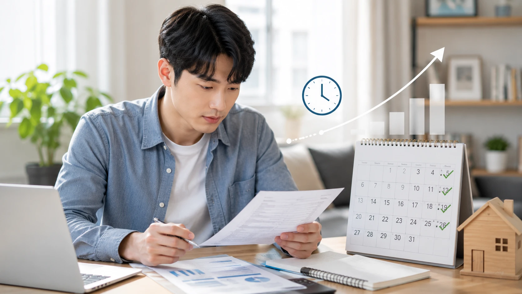 청년주택드림청약통장 전환 시 기존 가입기간과 납입횟수 인정 여부를 확인하는 청년 남성 모습