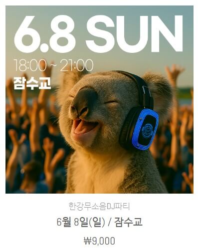 2025 잠수교 뚜벅뚜벅 축제 무소임 디제잉 6월 8일 예약하기