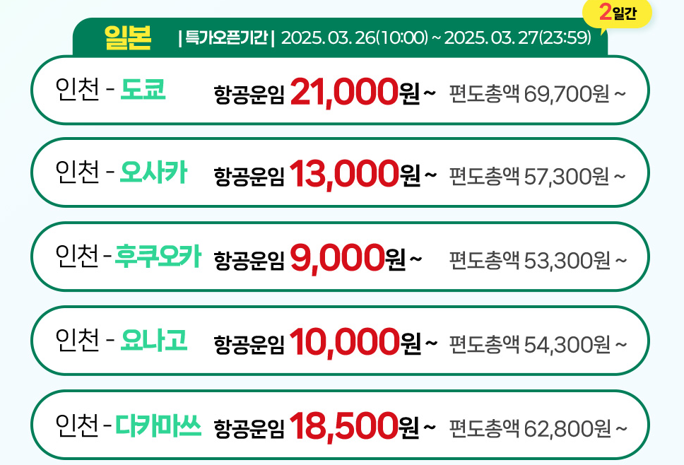 할인 항공권 및 특별 혜택