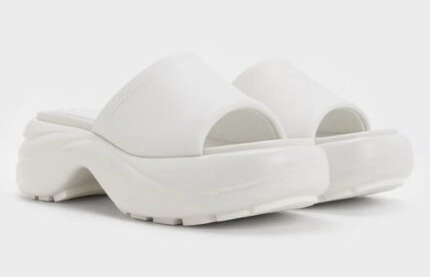 찰스앤키스 통굽 쿠션 슬리퍼 화이트