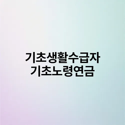 기초생활수급자 기초노령연금