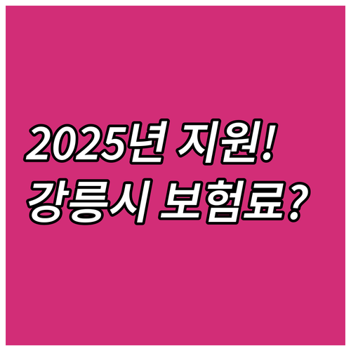 강릉시 저소득층 2025년 건강보험료..
