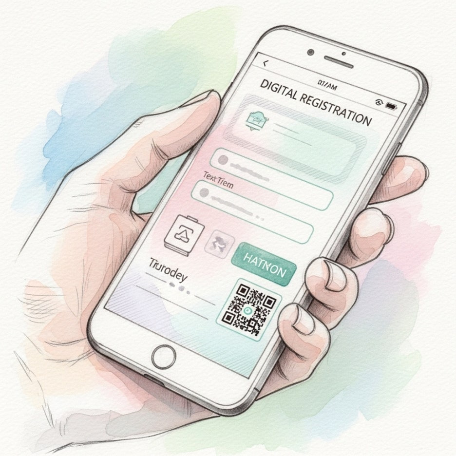 스마트폰을 이용해 사전 예약을 진행하는 모습