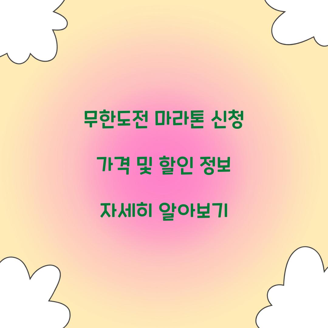 무한도전 마라톤 신청 가격