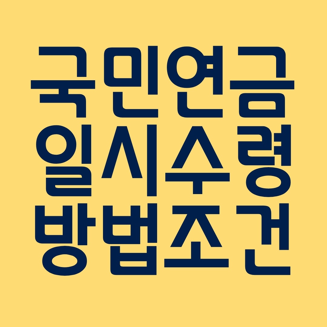 국민연금일시금 수령조건