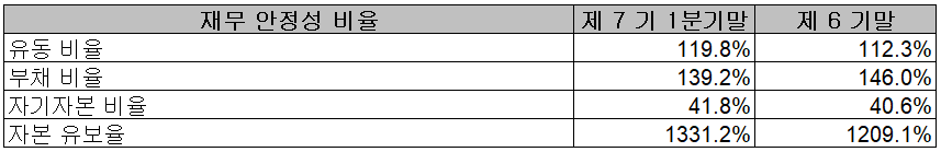 레이크머티리얼즈 - 재무 안정성 비율