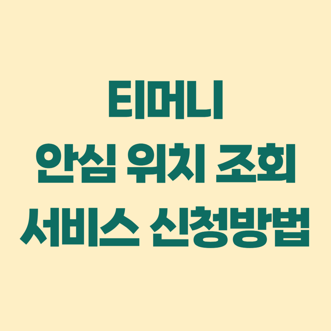 티머니 안심위치조회 서비스 신청방법 이미지