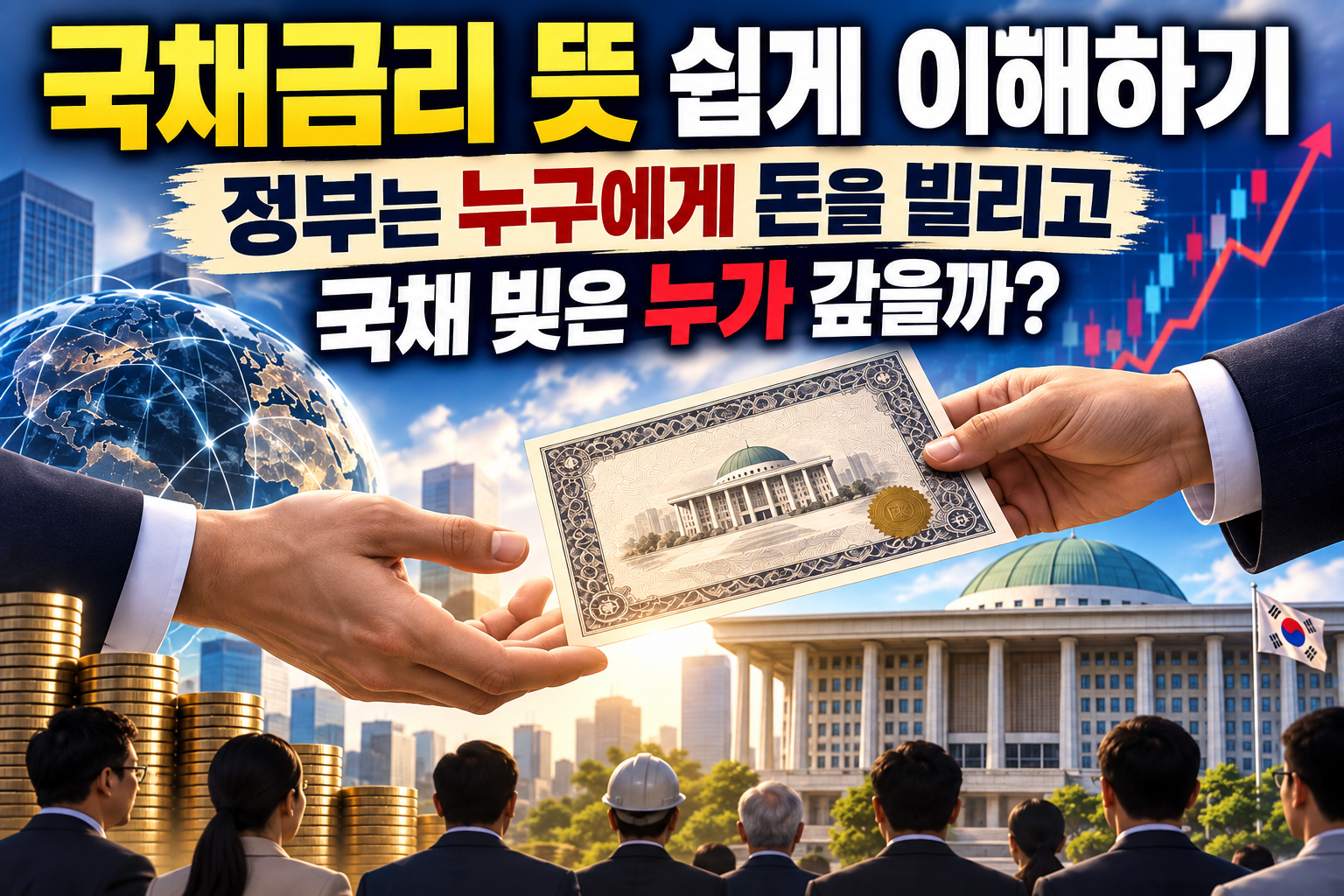 국채금리 뜻 쉽게 이해하기|정부는 누구에게 돈을 빌리고 국채 빚은 누가 갚을까? 관련 사진