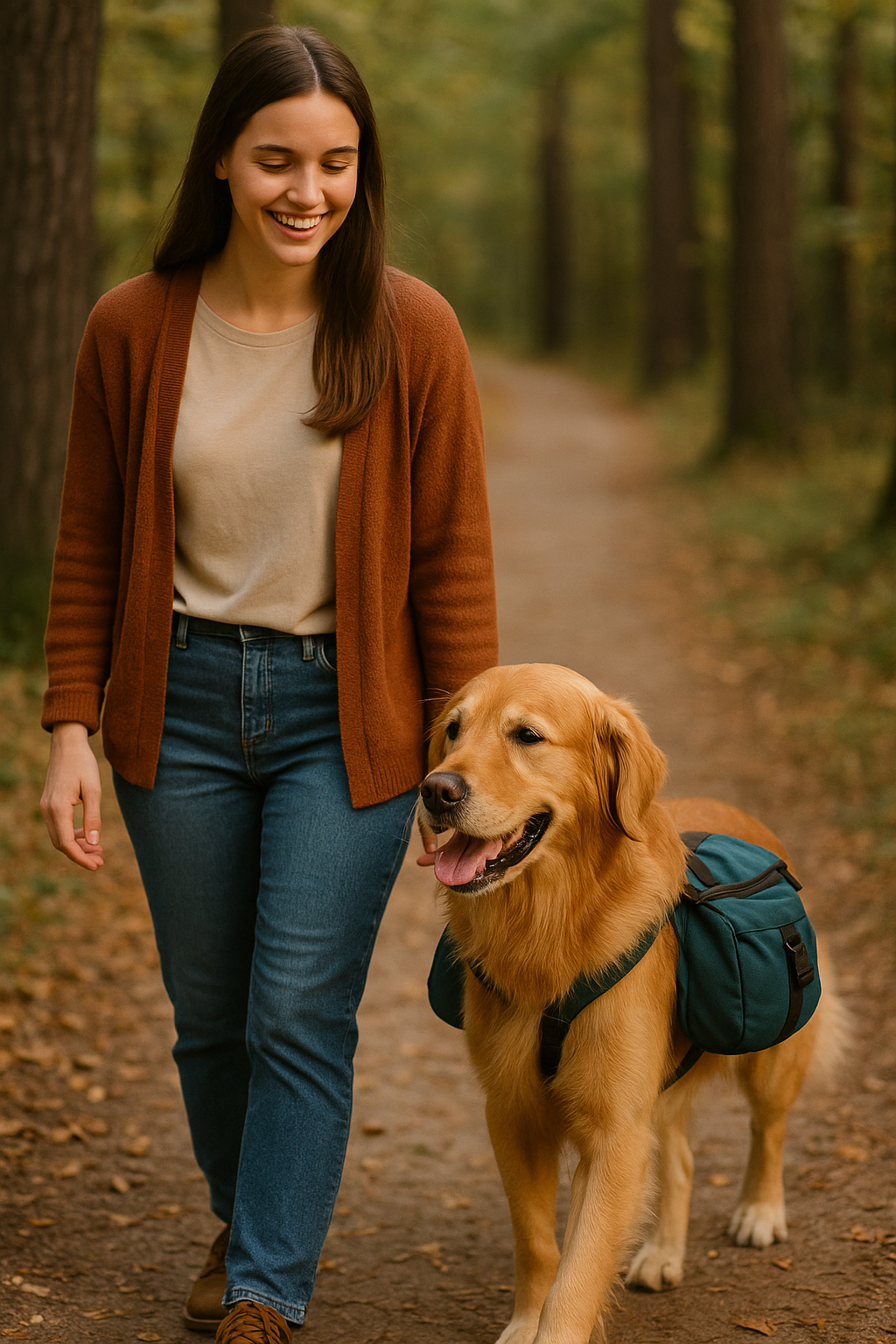 짐꾼 강아지의 책임감과 유대감 이미지