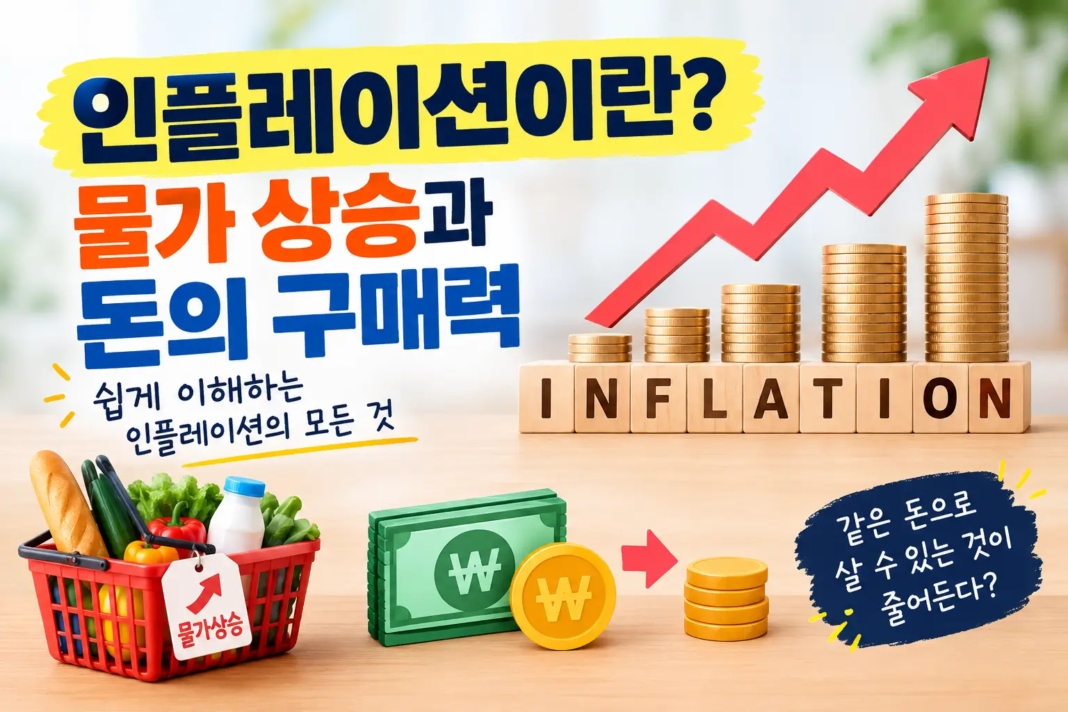 인플레이션이란? 물가 상승과 돈의 구매력 쉽게 이해하기