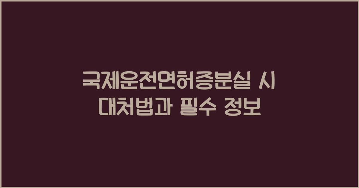 국제운전면허증분실