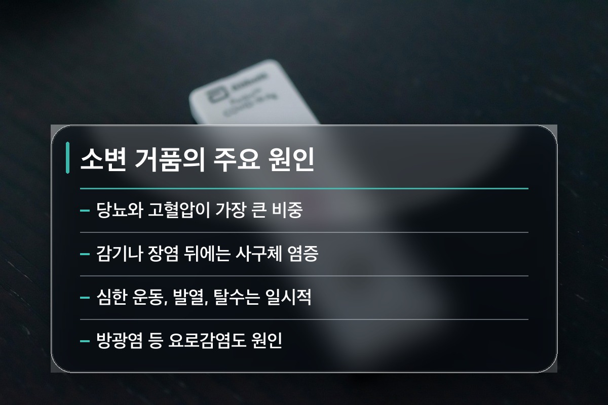 소변 거품 소변 거품을 만드는 주된 원인들