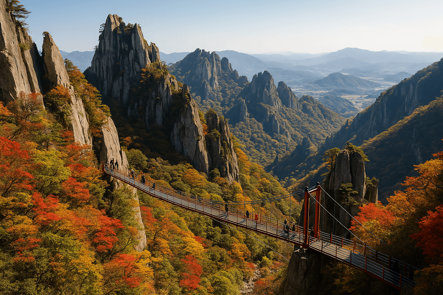 완주 대둔산 도립공원에서 만나는 사계절의 장엄한 산행과 절경