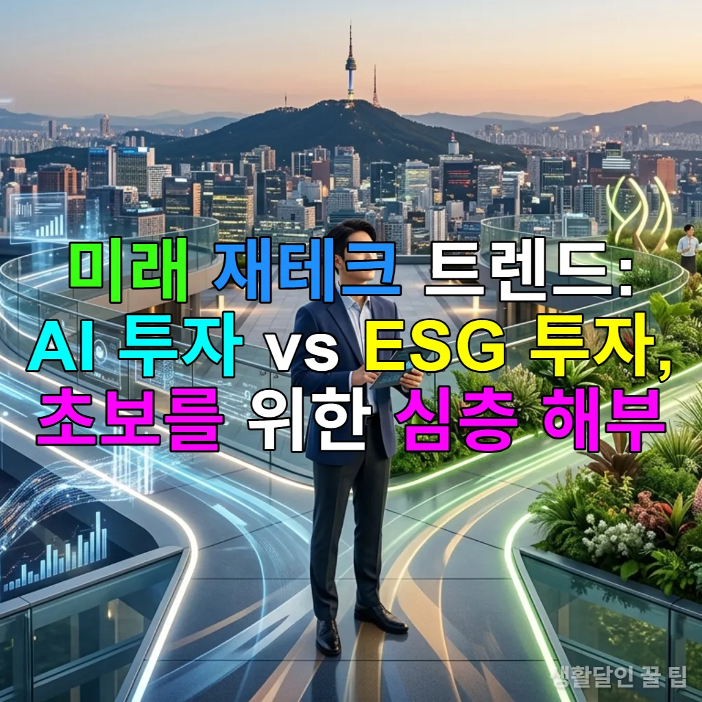 AI와 ESG 투자 앞에서 고민하는 한국인 투자자의 모습