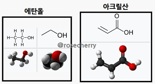 에탄올vs아크릴산-구조