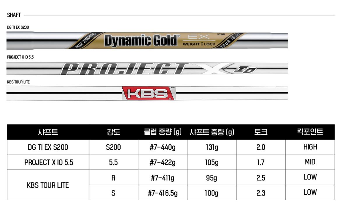 테일러메이드 P770 아이언 샤프트 스펙