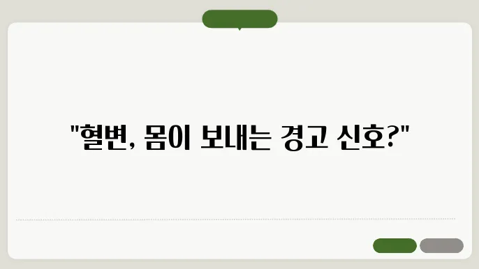 혈변이 나오는 이유 알아보기