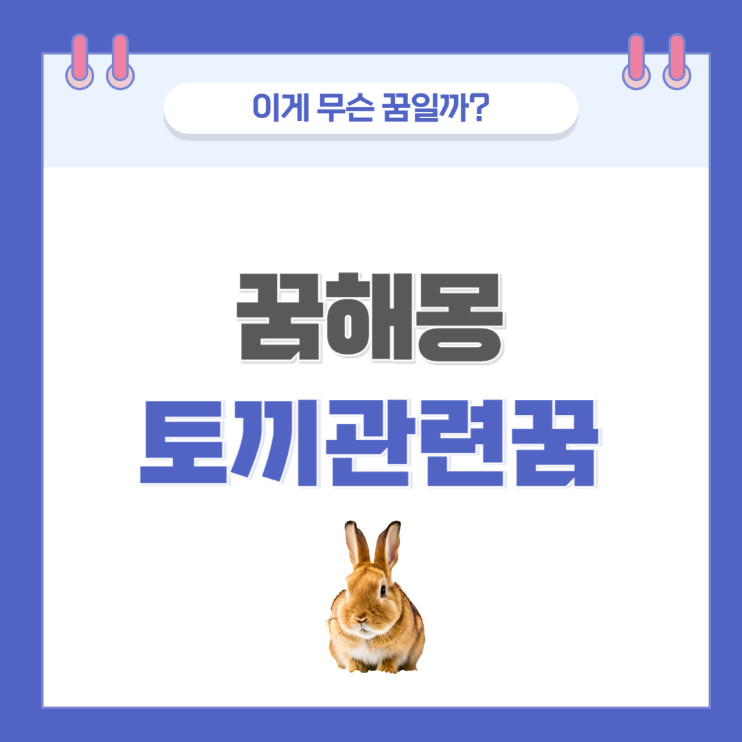 [꿈해몽] 토끼 나오는 꿈 의미와 해석