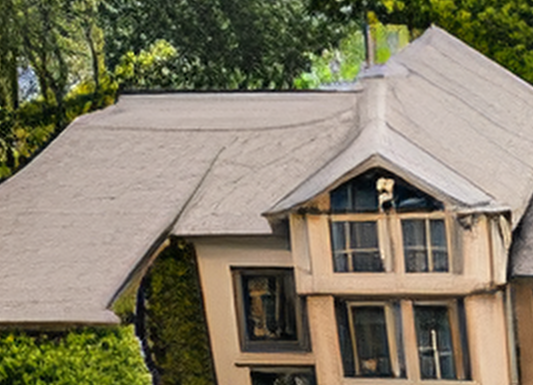 부동산 별장과 뒤의 나무들