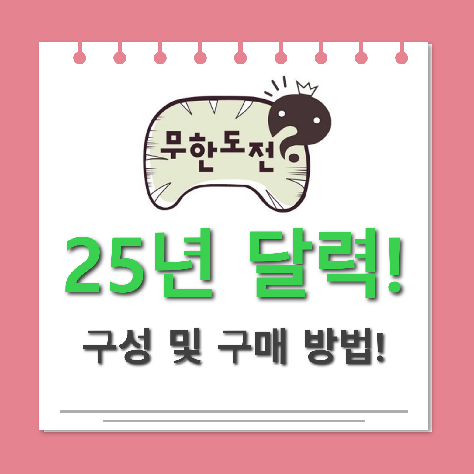 무한도전 25년 달력 대표사진
