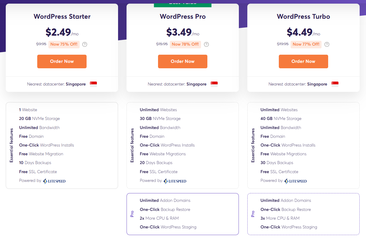 케미클라우드 워드프레스 호스팅 요금제