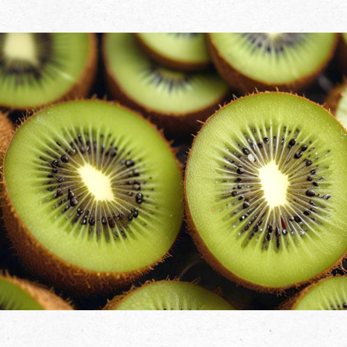 아침 식사 접시에 올려진 저당 키위