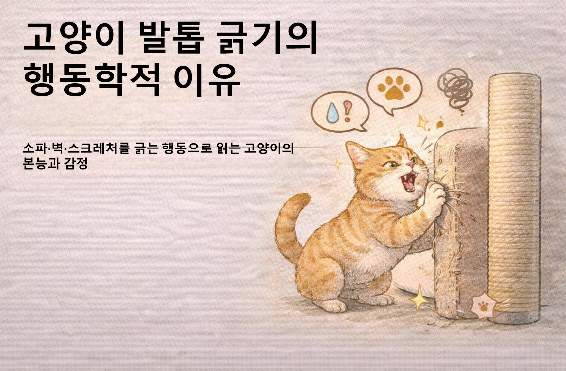 고양이 발톱 긁기의 행동학적 이유 / 소파&middot;벽&middot;스크래처를 긁는 행동으로 읽는 고양이의 본능과 감정