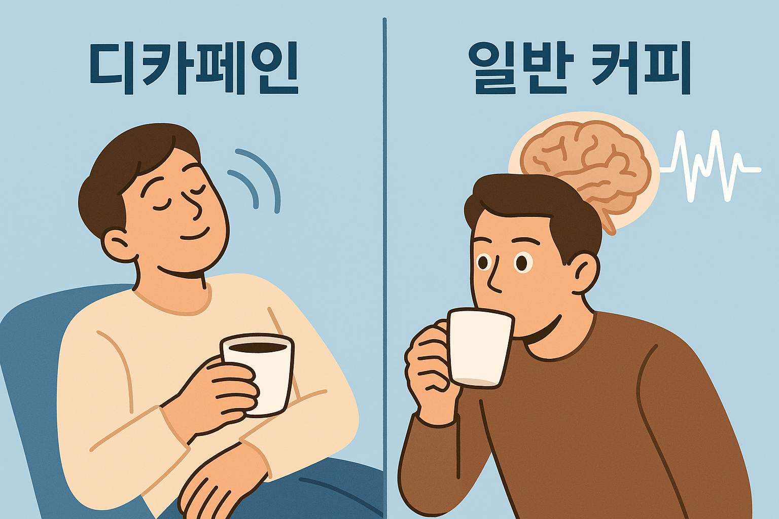 카페인 없는 집중은 가능할까? 디카페인커피와 일반커피가 뇌파와 몸에 주는 진짜 차이