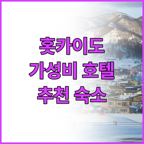 홋카이도 호텔 추천 가성비와 편리함 ..