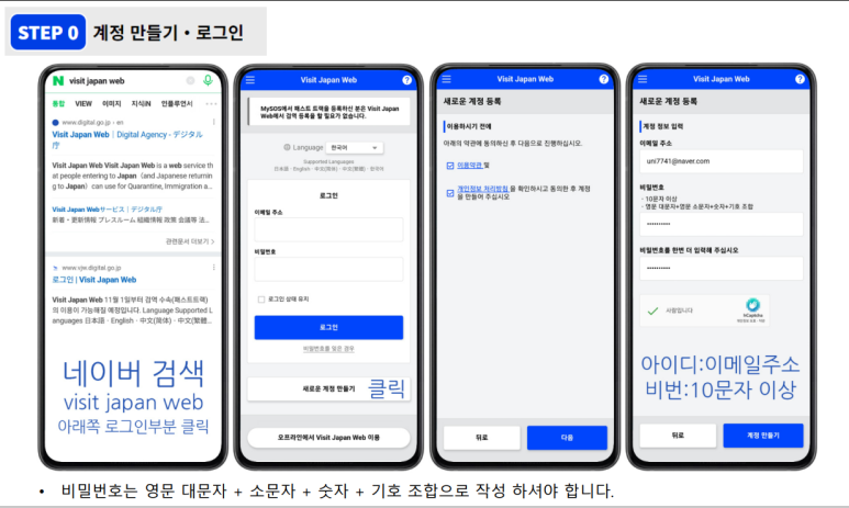 비짓재팬 등록방법