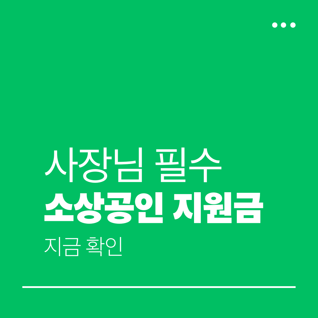 소상공인 지원금 종류와 신청 방법 2026 정책자금 총정리