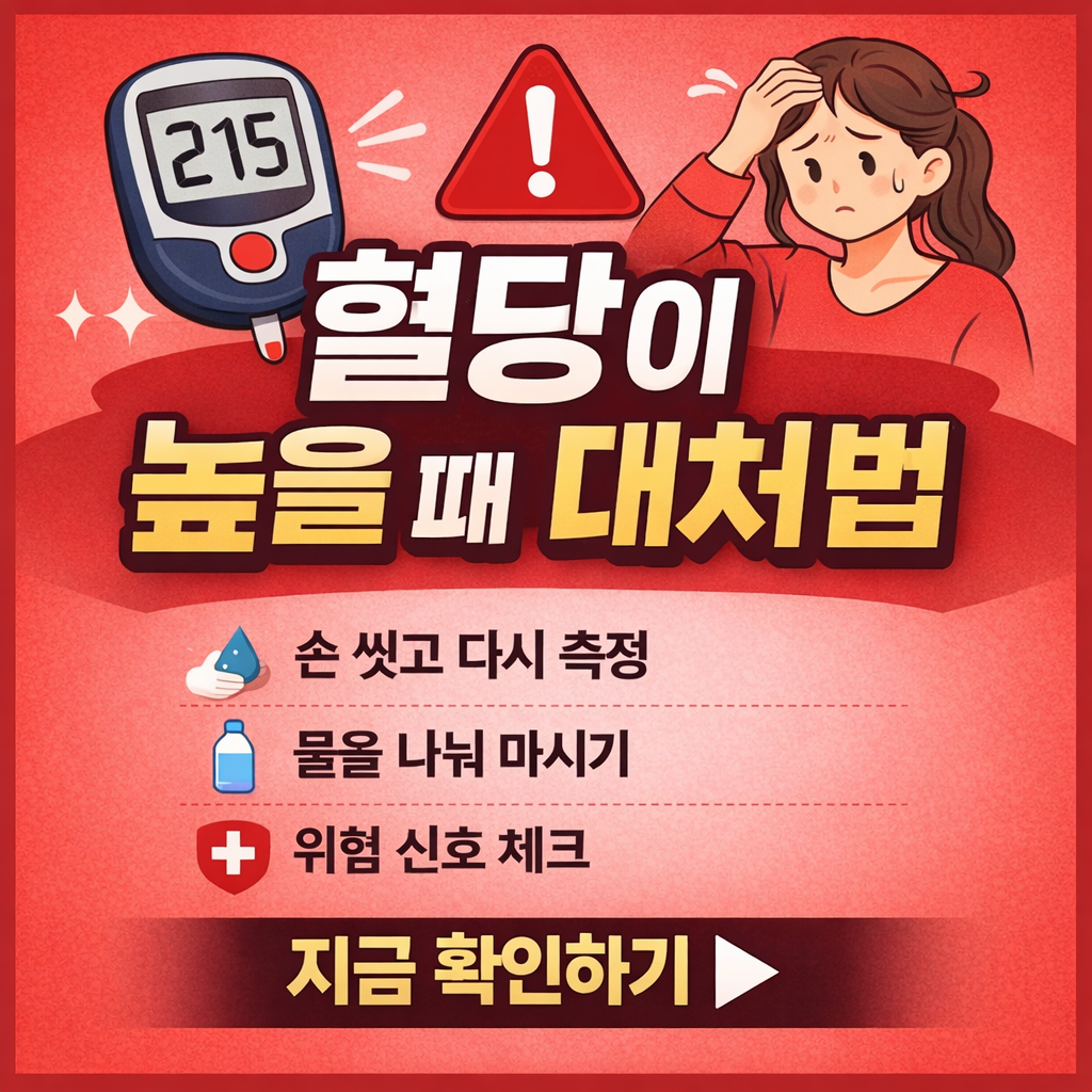 혈당이 높을때 대처 방법