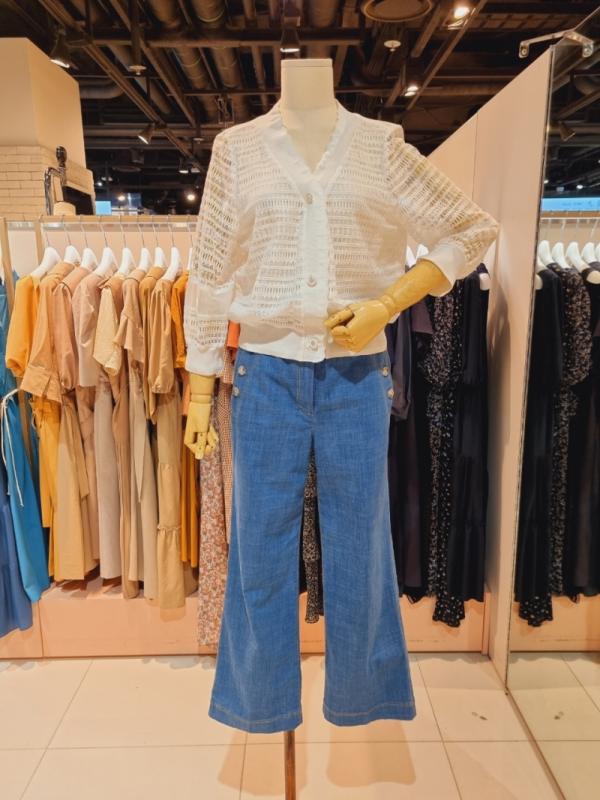 라인 레이스 버튼 펀칭 가디건 NWCDLH0100